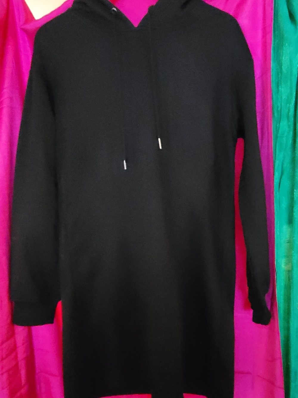 Black Mini Hoodie Dress Or Shirt